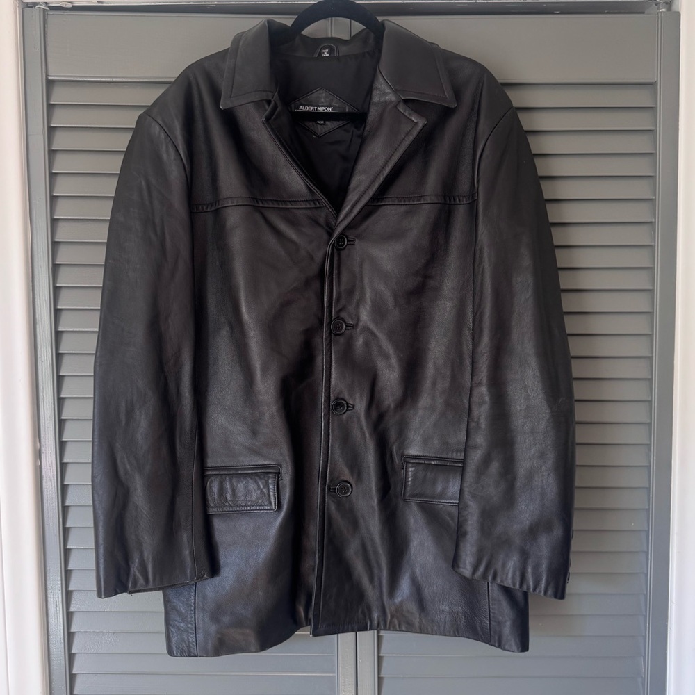 Vintage Albert Nipon Black Leather Jacket